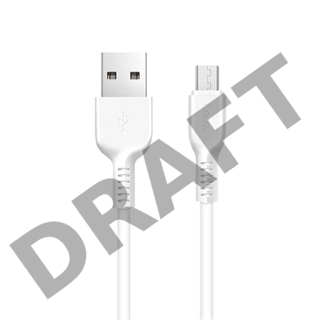 Кабель USB 2.0 hoco X13, AM/microBM, белый, 1м