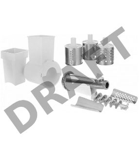 Комплект приставок к мясорубкам Аксион АМ 11.02, овощерезки с 3-мя сменными барабанами и приставкой-соковыжималкой