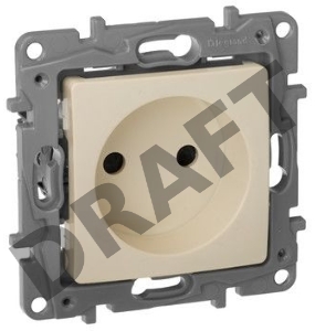 Механизм розетки 1-м СП Etika 2К 16А защ. шторки без заземл. винт. зажимы сл. кость Leg 672334