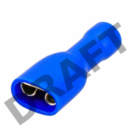 Клемма плоская REXANT, полностью изолированная гнездо - 7.4 мм, 1.5-2.5 мм², (РППи-м 2.5-(6.3) / FDFD2-250), в упак. 10 шт.