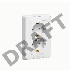 Розетка 2-м СП Cariva 2х2К+3 16А 250В нем. станд. с заземл. бел. Leg 773627