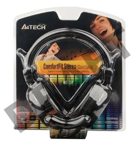 Наушники A4Tech HS-30, Black {Гарнитура, накладные, 20-20000Гц,32 Ом, 102дБ, микр фиксирован,  кабель 2м, 2 x mini jack 3.5 mm}