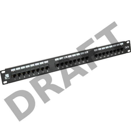 Патч-панель LANMASTER 24 порта с индикаторами, UTP, кат.5E, 1U