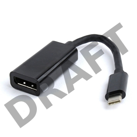 Переходник Cablexpert USB Type-C/DisplayPort, 15см, пакет (A-CM-DPF-01)