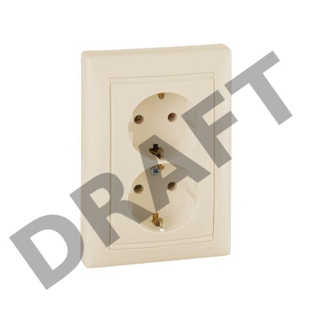 Розетка 2-м СП Valena 2К+З с заземл. нем. станд. сл. кость (DIY-упак.) Leg 695616