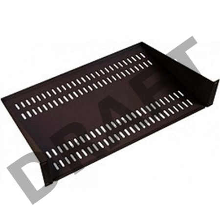 Полка перфорированная консольная 2U, глубина 300 мм,цвет черный (МС-30-9005)