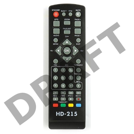 Ресивер эфирный цифровой Эфир DVB-T2 HD HD-215 пластик, дисплей DOLBY DIGITAL,