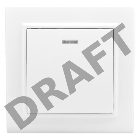 Выключатель 1-кл. СП Минск 10А с индикатором бел. Basic EKF ERV10-121-10