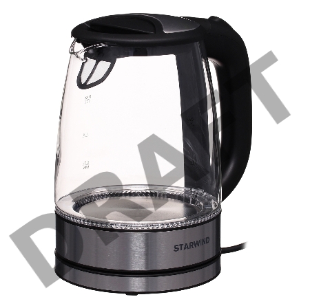Чайник электрический Starwind SKG5210 1.7л. 2200Вт черный/серебристый (корпус: стекло)