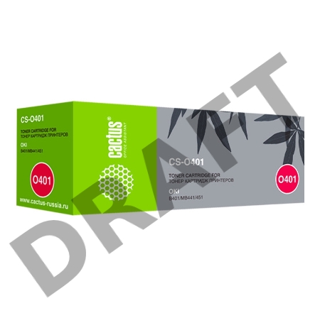 Тонер Картридж Cactus CS-O401 44992403 черный для Oki B401/MB441/451 (1500стр.)