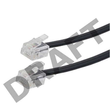 Кабель.телефонный аппарат-розетка 3 м чёрный