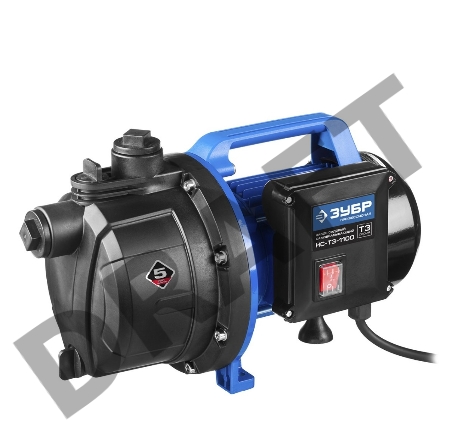 Насос ЗУБР НС-Т3-1100  профессионал т3 садовый поверхностный самовсасывающий 1100Вт 80л/мин нап. 45