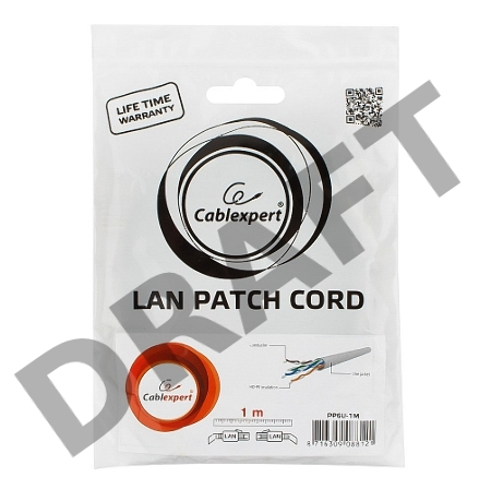 Патч-корд UTP Cablexpert PP6U-1M кат.6, 1м, литой, многожильный (серый)