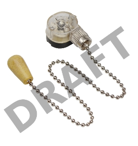 Выключатель для настенного светильника c деревянным наконечником «Silver», индивидуальная упаковка, 1 шт. REXANT