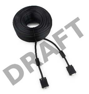 Кабель Gembird/Cablexpert CC-PPVGA-30M-B, Кабель VGA Premium , 15M/15M, 30м, черный, тройной экран, феррит.кольца 
