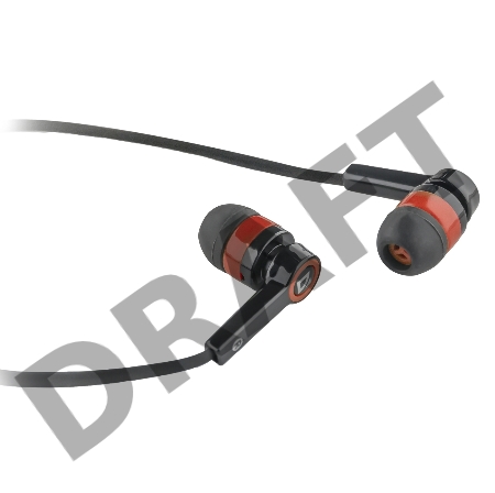 Наушники DEFENDER Pulse 420 черный + красный, вставки 63424