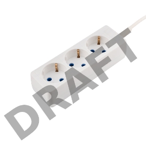 Удлинитель PROconnect 3 гнезда, 5 м, 3х0.75 мм², с/з, белый