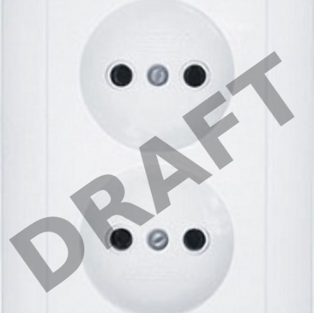 Розетка WESSEN RS16-235-B  ХИТ белый 2-ая б/з 10А скрытый монтаж