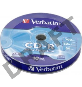 Диск CD-R Verbatim 700Mb 52x Cake Box (10шт) (43725)