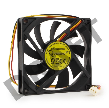 Вентилятор Gembird Вентилятор 80x80x15, подшипник, 3 pin, провод 30 см (D8015BM-3)