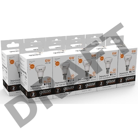 Лампа светодиодная Gauss Elementary 63116 6Вт цок.:E14 рефлек. 220B 3000K св.свеч.бел.теп. (упак.:10шт)