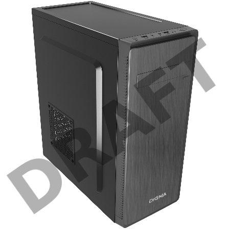 Корпус Digma DC-ATX100-U2 черный без БП ATX 2xUSB2.0 audio