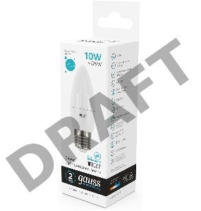 Лампа светодиодная Gauss Elementary 30220 10Вт цок.:E27 свеча 220B 4100K св.свеч.бел.ней. (упак.:10шт)