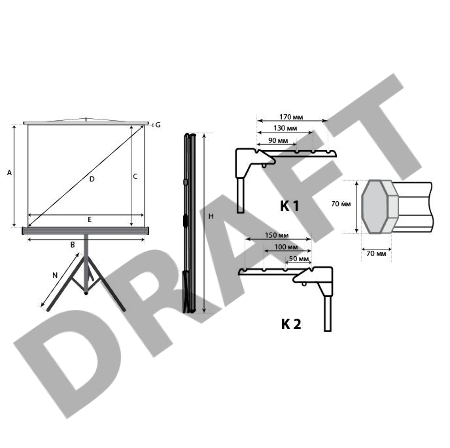 Экран на штативе Lumien Master View 127x127 см Matte White FiberGlass (LMV-100101)