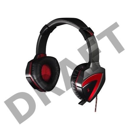 Наушники A4Tech G501, черно-красные  {Наушники с микрофоном, 2.2м}
