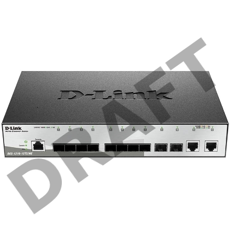 Коммутатор D-Link DGS-1210-12TS/ME Управляемый 2 уровня с 10 портами 1000Base-X SFP и 2 портами 10/100/1000Base-T