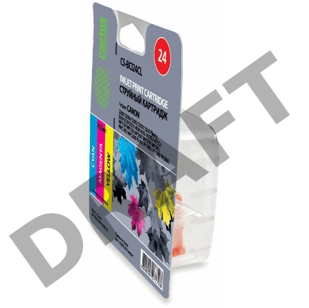 Картридж струйный Cactus CS-BCI24CL цветной для Canon S200/ S200x/ S300/ S330/ S330 Photo (12,6ml)