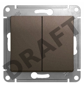 Механизм выключателя 2-кл. СП GLOSSA 10А IP20 10AX шоколад SchE GSL000851