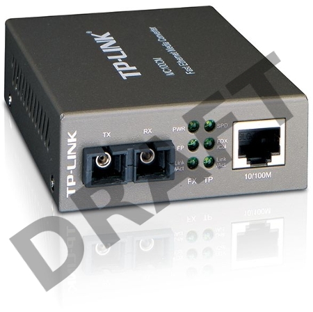 Медиаконвертер TP-Link SMB MC100CM 10/100Mbps RJ45 to 100Mbps multi-mode SC fiber Converter, Full-duplex,up to 2Km, switching power adapter, chassis mountable