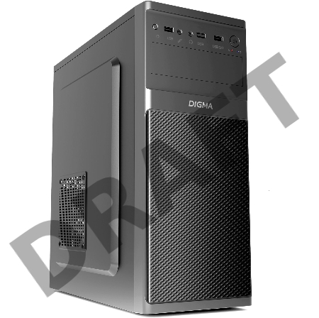Корпус Digma DC-ATX200-U3 черный без БП ATX 2xUSB2.0 audio