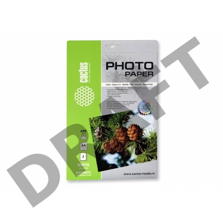 Фотобумага с магнитным слоем Cactus CS-MMA46902 матовая А4 690 г/м2 2 листа