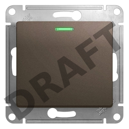 Механизм выключателя 1-кл. СП GLOSSA 10А IP20 10AX с подсветкой шоколад SchE GSL000813