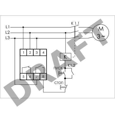 Реле контроля фаз для сетей с изолированной нейтралью CKF-11 (монтаж на DIN-рейке 35мм; регулировка задержки отключения; контроль чередования фаз; 3х400В 8А 1Z 1R IP20)(аналог ЕЛ-11Е) F&F EA04.004.003