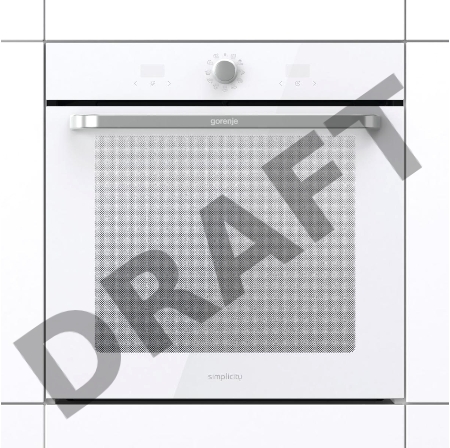 Электрическая духовка Gorenje BOS67371SYW 60 см, 77 л, Коллекция: Simplicity, Очистка паром AquaClean, 12 режимов, белый цвет