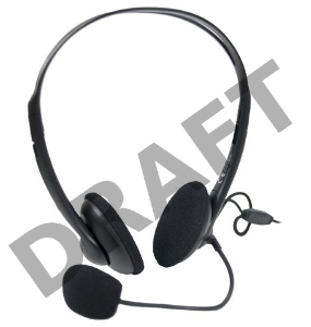 Наушники A4Tech HS-6, Черный {Гарнитура стерео, наклад, рег громкости на проводе, 20-20000Гц 32 Ом 97дБ, микр подвижной 97дБ, кабель 2, 3.5 jack 3 pin}