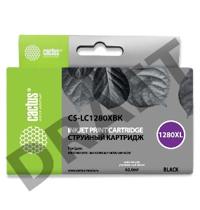 Картридж струйный Cactus CS-LC1280XBK черный для Brother MFC-J6510/6910DW (62ml)