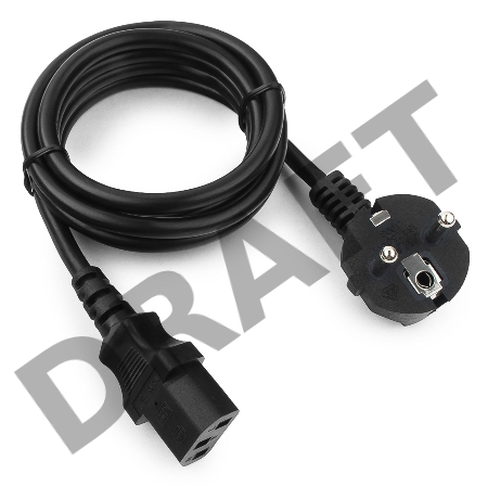 Кабель питания Cablexpert PC-186-1-1.8M, 1.8м, Schuko- C13, 3x1кв.мм, черный, с заземлением, пакет