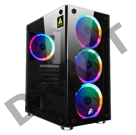 Корпус 1STPLAYER FIREBASE X2 / mATX, tempered glass side panels / 4x 120mm LED fans inc. / X2-4R1