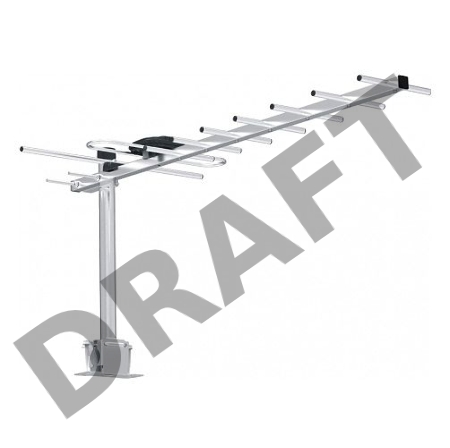 Антенна телевизионная Hyundai H-TAE140 11дБ пассивная серебристый