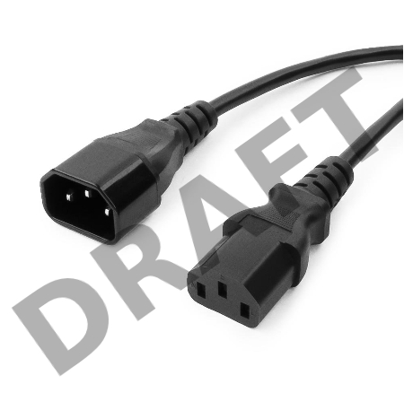 Кабель питания сист.блок-монитор Cablexpert PC-189, 1.8м, C13-C14, 6А, черный, с заземлением