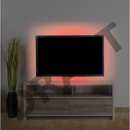 LED лента с USB коннектором 5 В, 8 мм, IP65, SMD 2835, 60 LED/m, цвет свечения красный