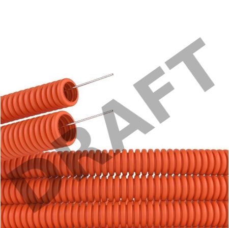 Труба гофрированная ПНД d25мм с протяж. оранж. (уп.50м) ДКС 71925
