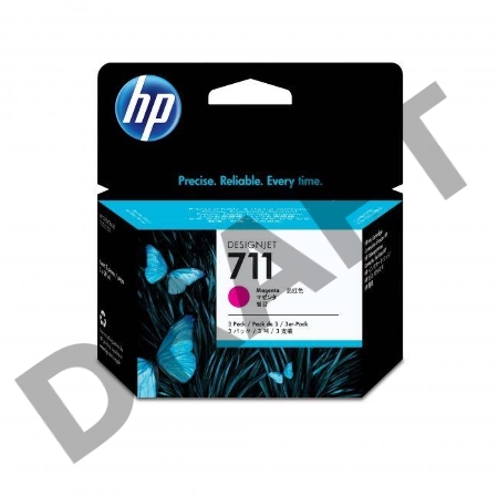Картридж струйный HP №711 CZ135A пурпурный x3уп. для HP DJ T120/T520