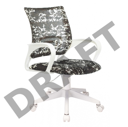 Кресло детское Бюрократ KD-W4 черный/зеленый милитари крестовина пластик белый пластик белый