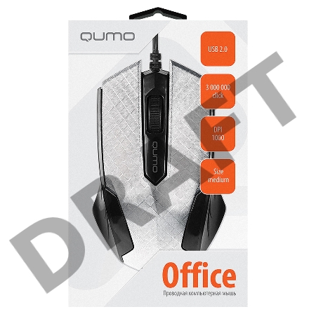 Мышь Qumo Office M14 [24131] {проводная, оптическая, белая}