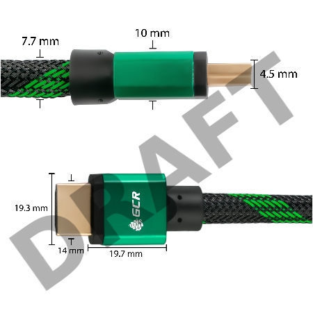 Greenconnect Кабель 3.0m HDMI версия 2.0, HDR 4:2:2, Ultra HD, 4K 60 fps 60Hz/5K*30Hz, 3D, AUDIO, 18.0 Гбит/с, 28/28 AWG, OD7.3mm, тройной экран, BICOLOR нейлон, AL корпус зеленый, GCR-51487 Greenconnect Кабель 3.0m HDMI версия 2.0, HDR 4:2:2, Ultra HD, 4